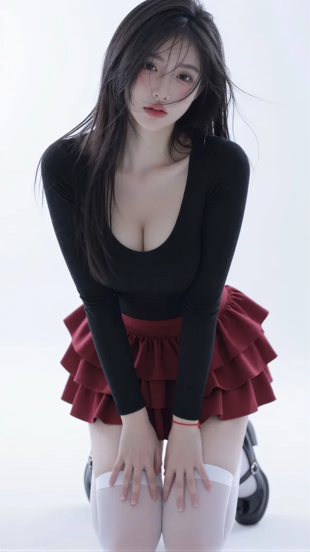 美女手机壁纸|纯白背景图片 - 百褶裙氛围感穿搭写真「哲风壁纸」 美女手机壁纸|纯白背景图片 - 百褶裙氛围感穿搭写真「哲风壁纸」