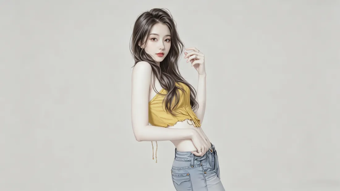 3k长发美女壁纸|浅灰背景图片 - 时尚穿搭写真「哲风壁纸」 3k长发美女壁纸|浅灰背景图片 - 时尚穿搭写真「哲风壁纸」