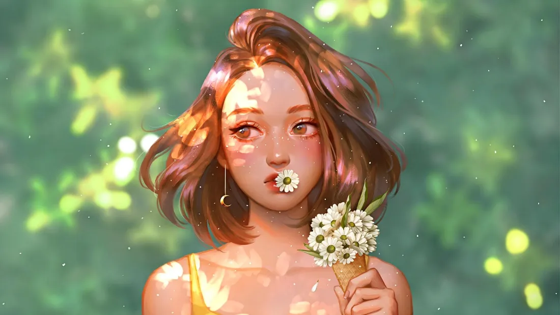 2kBearbrickjia雏菊少女壁纸|清新光影背景图片 - 厚涂艺术插画「哲风壁纸」 2kBearbrickjia雏菊少女壁纸|清新光影背景图片 - 厚涂艺术插画「哲风壁纸」