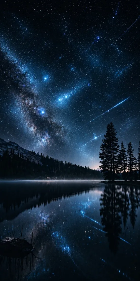 银河星空手机壁纸|湖景夜色背景图片 - 科幻倒影「哲风壁纸」 银河星空手机壁纸|湖景夜色背景图片 - 科幻倒影「哲风壁纸」