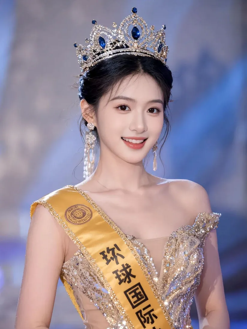 环球国际小姐手机壁纸｜选美佳丽背景图片 - 皇冠礼服甜美人像「哲风壁纸」