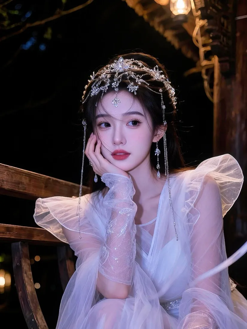 仙气少女手机壁纸｜夜晚氛围感背景图片 - 好看手机适配「哲风壁纸」