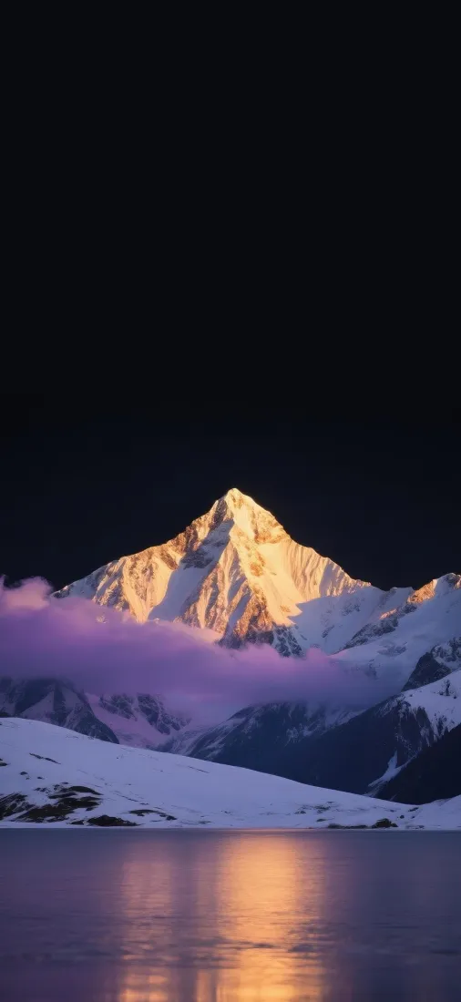 日照金山手机壁纸|雪山湖泊倒影背景图片 - 自然风光「哲风壁纸」 日照金山手机壁纸|雪山湖泊倒影背景图片 - 自然风光「哲风壁纸」