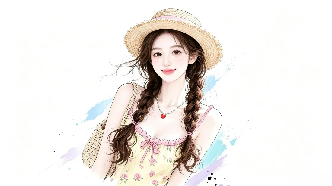 3k甜美少女壁纸|夏日清新手绘背景图片 - 治愈氛围感插画「哲风壁纸」 3k甜美少女壁纸|夏日清新手绘背景图片 - 治愈氛围感插画「哲风壁纸」