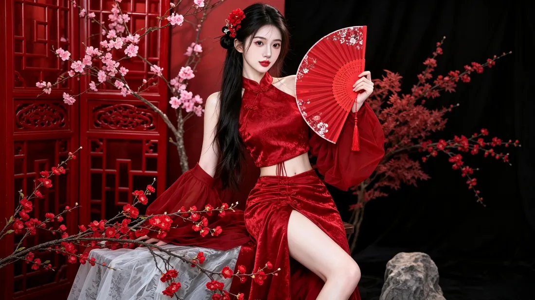 3k红衣古风美女壁纸|中式梅花背景图片 - 氛围感国风人像「哲风壁纸」 3k红衣古风美女壁纸|中式梅花背景图片 - 氛围感国风人像「哲风壁纸」
