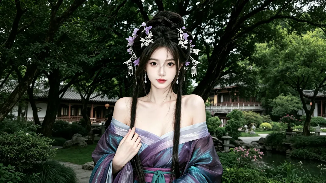 3k古风美女壁纸|紫色汉服园林背景图片 - 古典氛围感写真「哲风壁纸」 3k古风美女壁纸|紫色汉服园林背景图片 - 古典氛围感写真「哲风壁纸」
