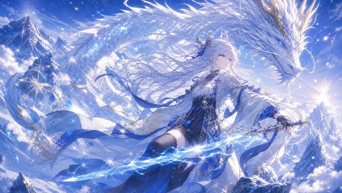2k古风银发女剑士壁纸|冰原雪山背景图片 - 清冷二次元插画「哲风壁纸」 2k古风银发女剑士壁纸|冰原雪山背景图片 - 清冷二次元插画「哲风壁纸」