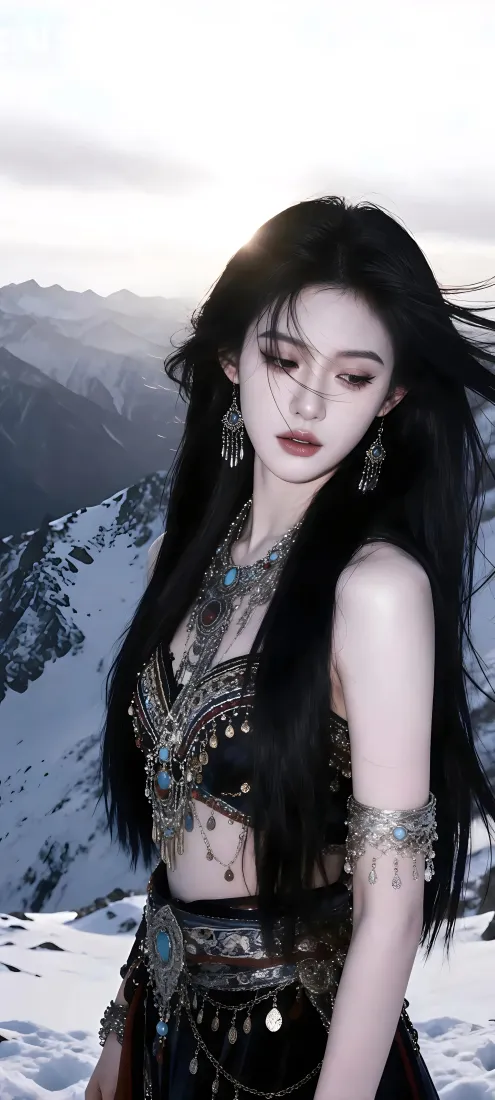 冷艳异域美女手机壁纸|雪山雪地背景图片 - 氛围感人像写真「哲风壁纸」 冷艳异域美女手机壁纸|雪山雪地背景图片 - 氛围感人像写真「哲风壁纸」