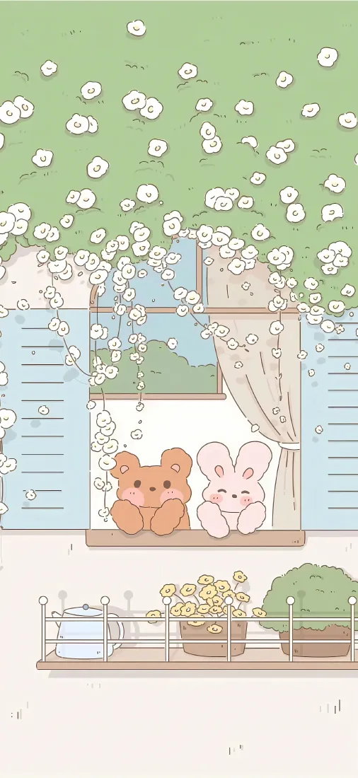 软萌小熊兔子手机壁纸|窗台春日碎花背景图片 - 治愈可爱「哲风壁纸」 软萌小熊兔子手机壁纸|窗台春日碎花背景图片 - 治愈可爱「哲风壁纸」
