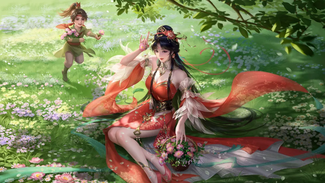 4k三国杀胡金定壁纸|春日草地背景图片 - 红衣古风女子「哲风壁纸」 4k三国杀胡金定壁纸|春日草地背景图片 - 红衣古风女子「哲风壁纸」