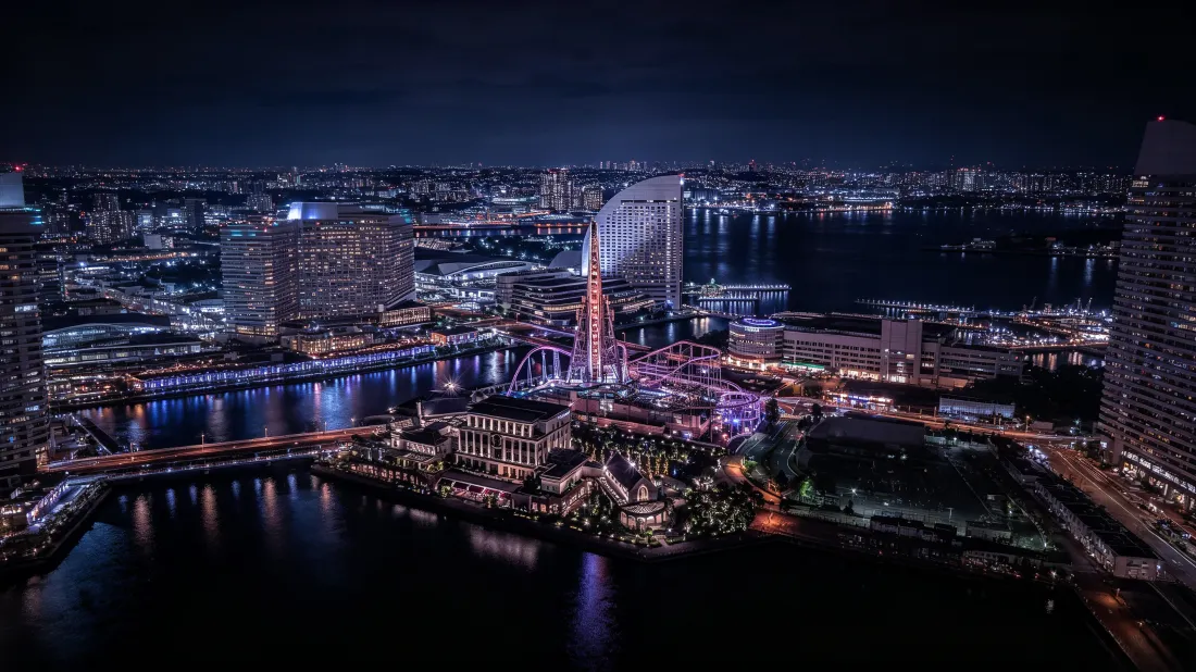 3k横滨港未来夜景壁纸|滨水城市背景图片 - 璀璨灯火「哲风壁纸」 3k横滨港未来夜景壁纸|滨水城市背景图片 - 璀璨灯火「哲风壁纸」