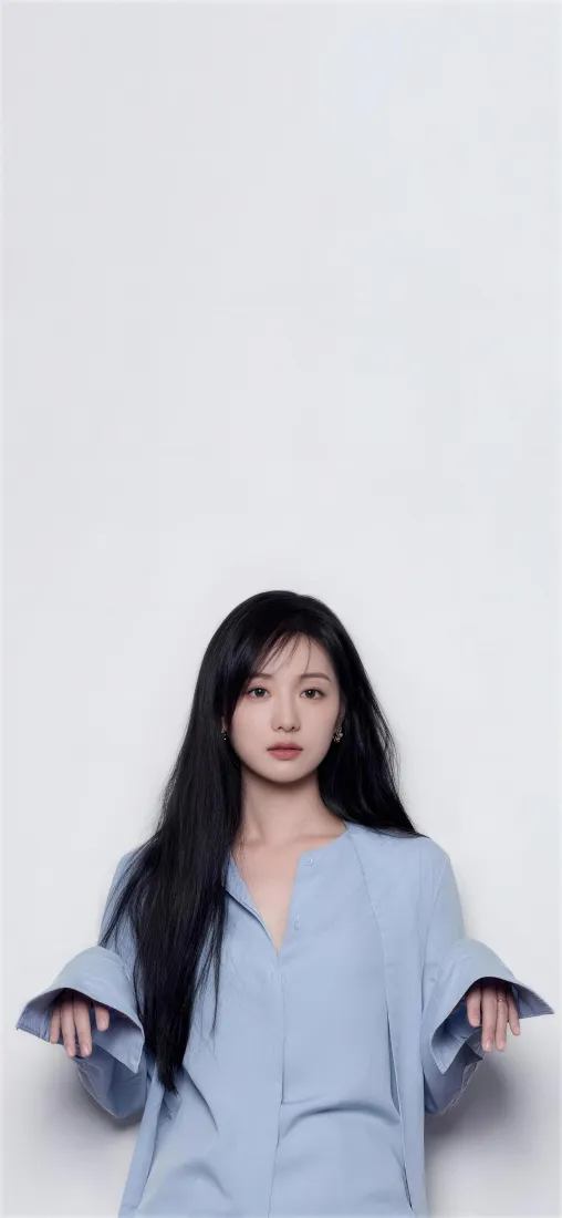 少女手机壁纸|浅蓝上衣背景图片 - 黑长直清冷人像「哲风壁纸」 少女手机壁纸|浅蓝上衣背景图片 - 黑长直清冷人像「哲风壁纸」