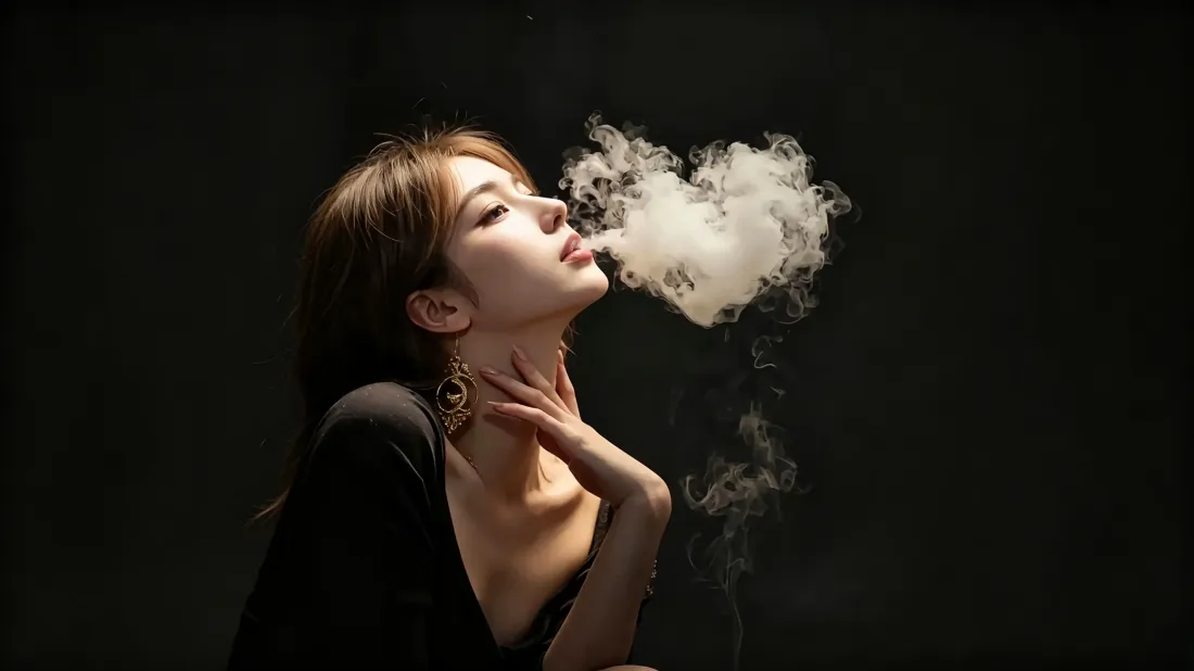 3k美女肖像壁纸|黑色背景图片 - 心形烟雾氛围感写真「哲风壁纸」 3k美女肖像壁纸|黑色背景图片 - 心形烟雾氛围感写真「哲风壁纸」