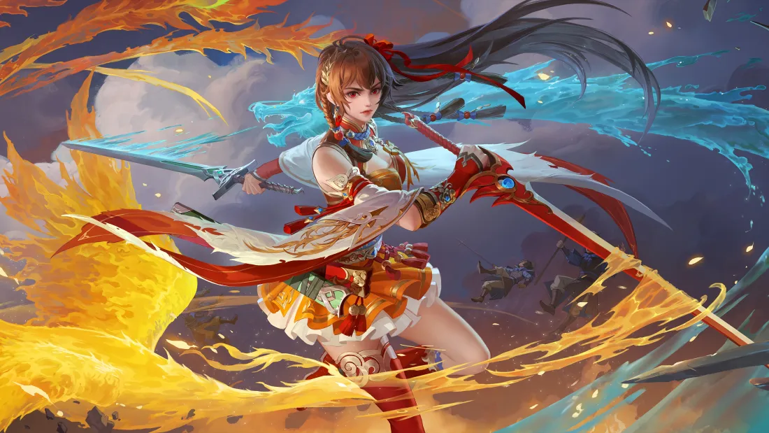4k三国杀鲍三娘|凤舞龙翔皮肤 - 持剑战姿龙凤特效「哲风壁纸」 4k三国杀鲍三娘|凤舞龙翔皮肤 - 持剑战姿龙凤特效「哲风壁纸」