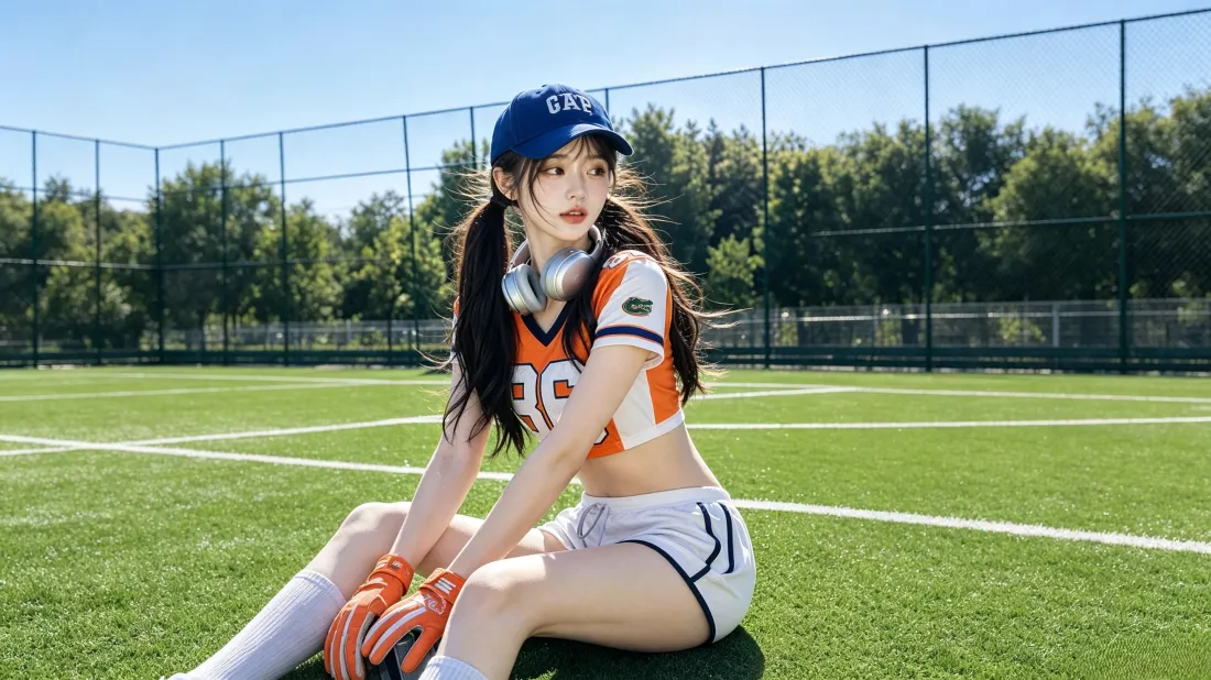 3k棒球少女壁纸｜运动场草坪背景图片 - 夏日运动风「哲风壁纸」
