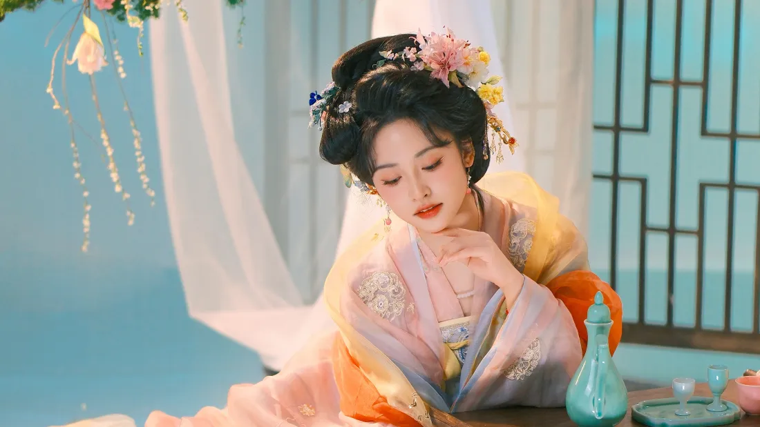 4k古风簪花汉服美女壁纸｜窗边闲坐背景图片 - 温婉国风人像「哲风壁纸」