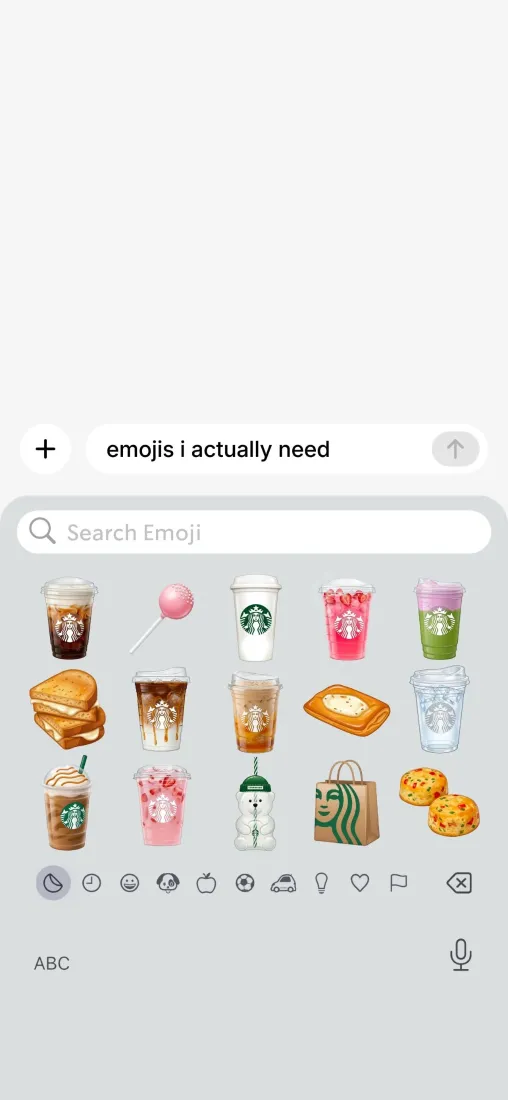 星巴克emoji手机壁纸｜键盘界面背景图片 - 卡通美食饮品「哲风壁纸」