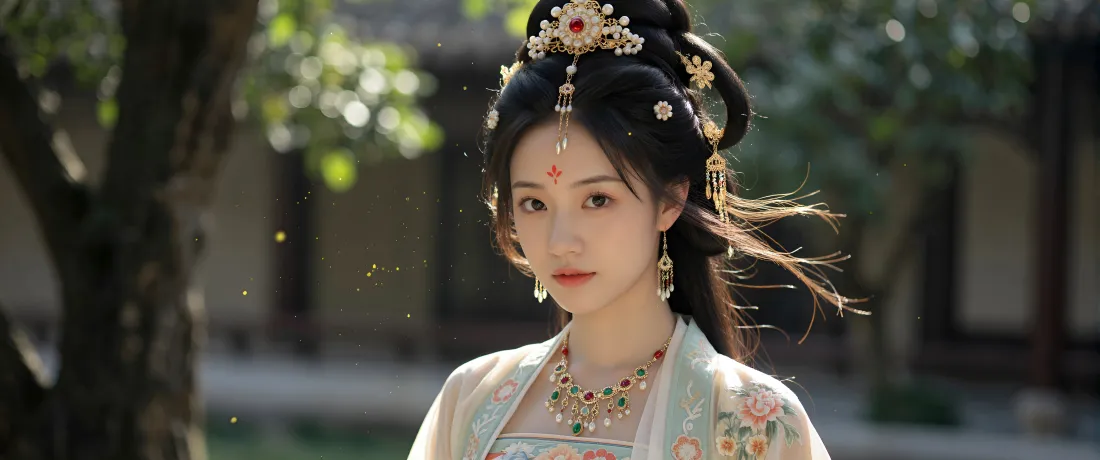 3k古风汉服女子壁纸｜国风仙侠背景图片 - 庭院「哲风壁纸」