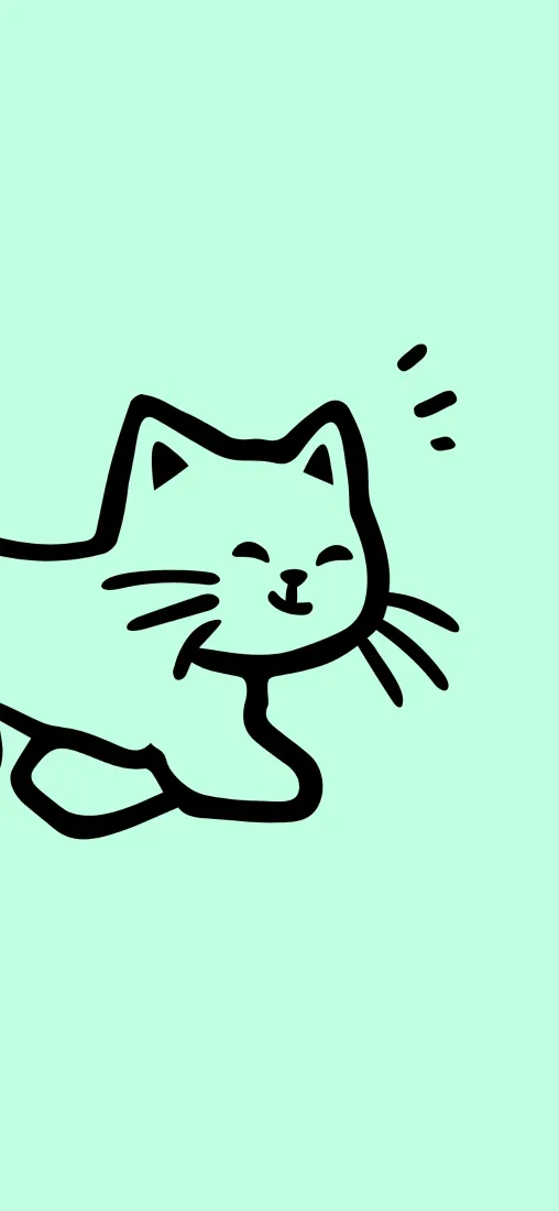 简笔小猫手机壁纸|薄荷绿背景图片 - 治愈可爱线条插画「哲风壁纸」 简笔小猫手机壁纸|薄荷绿背景图片 - 治愈可爱线条插画「哲风壁纸」