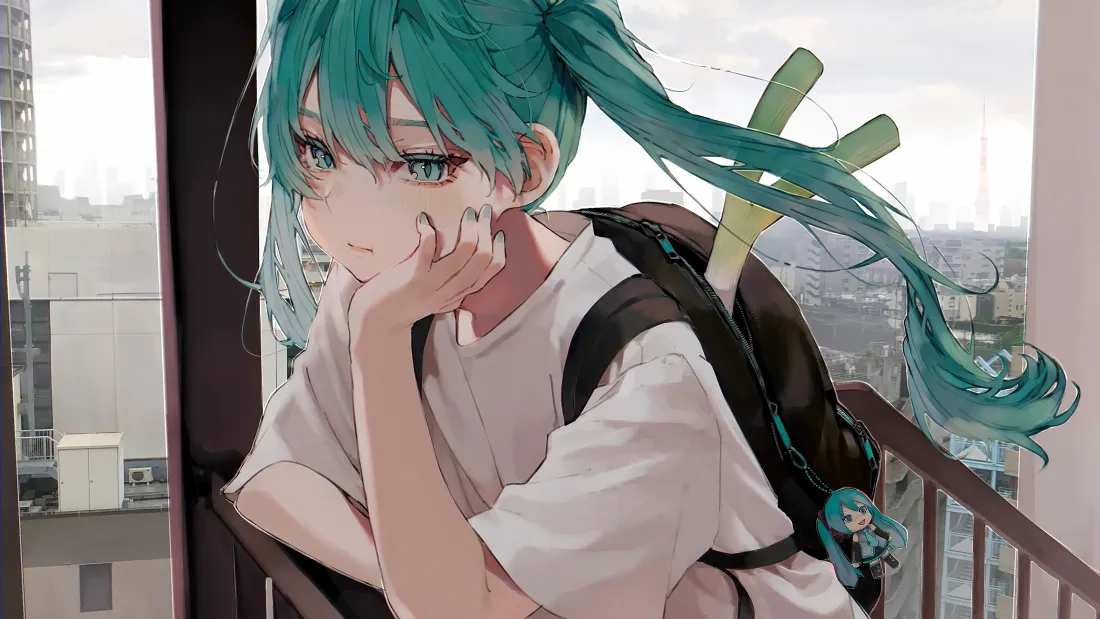 4k初音未来壁纸|阳台托腮背景图片 - 休闲穿搭日常风「哲风壁纸」 4k初音未来壁纸|阳台托腮背景图片 - 休闲穿搭日常风「哲风壁纸」