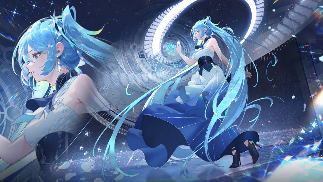 6k初音未来壁纸|星空舞台背景图片 - 蓝发礼服歌姬「哲风壁纸」 6k初音未来壁纸|星空舞台背景图片 - 蓝发礼服歌姬「哲风壁纸」