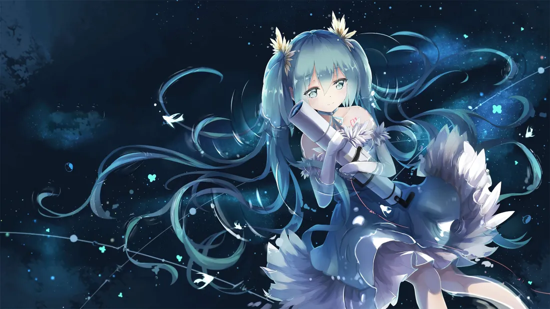 7k初音未来壁纸|星空背景图片 - 蓝发礼服少女「哲风壁纸」 7k初音未来壁纸|星空背景图片 - 蓝发礼服少女「哲风壁纸」