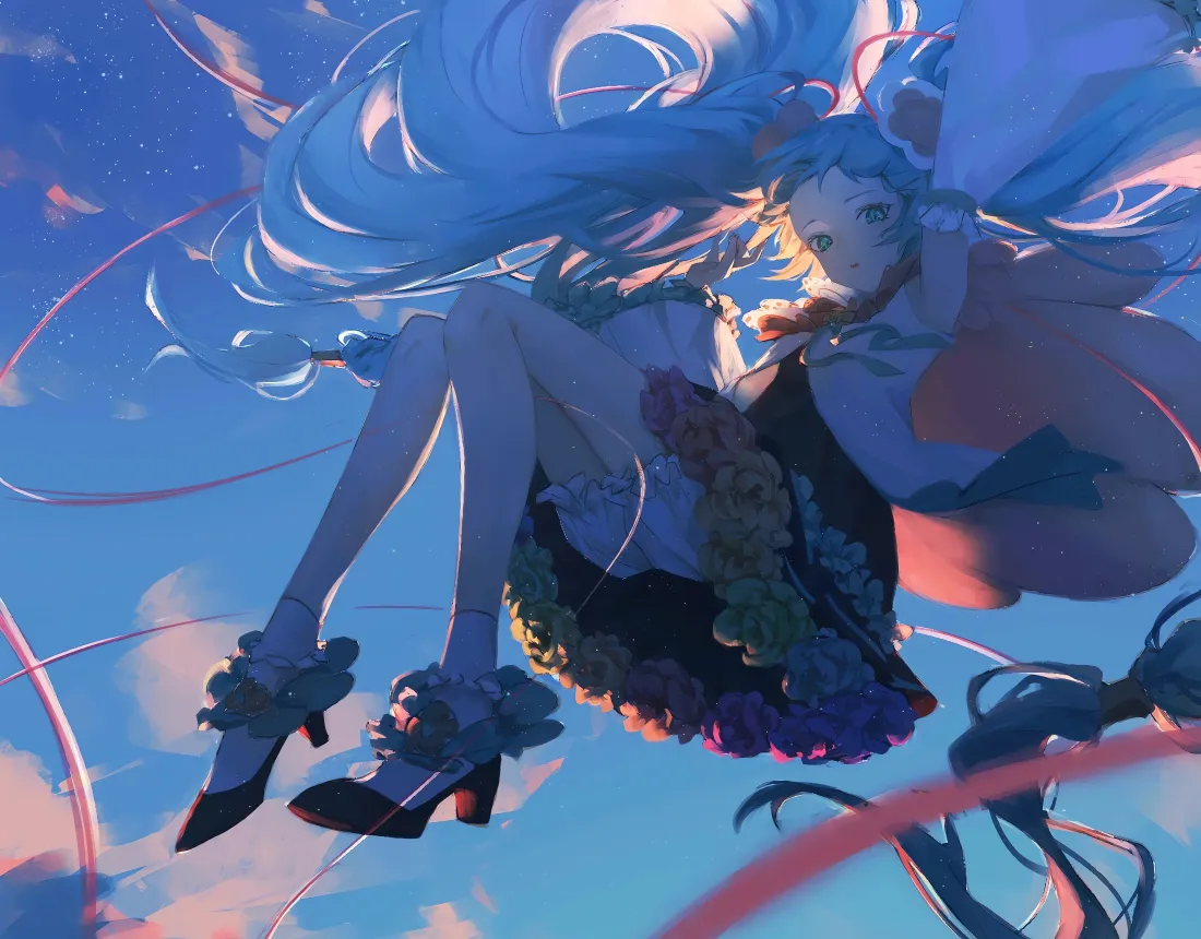4k初音未来壁纸|蓝天背景图片 - 蓝发少女空中漂浮「哲风壁纸」 4k初音未来壁纸|蓝天背景图片 - 蓝发少女空中漂浮「哲风壁纸」