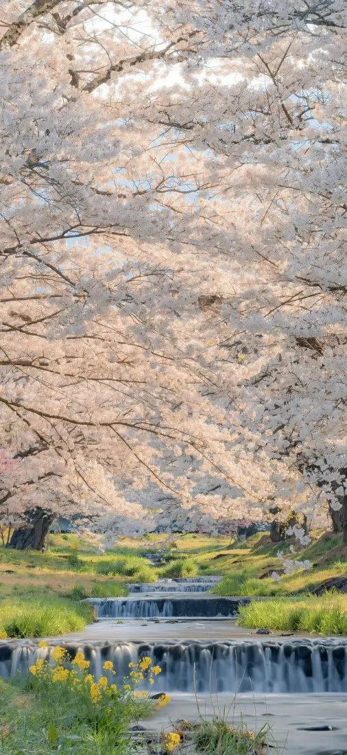 樱花林|春日溪流背景图片 - 青草黄花郊野盛景「哲风壁纸」 樱花林|春日溪流背景图片 - 青草黄花郊野盛景「哲风壁纸」