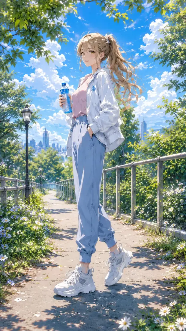 运动风马尾少女手机壁纸|夏日公园散步背景图片 - 休闲穿搭可爱治愈「哲风壁纸」 运动风马尾少女手机壁纸|夏日公园散步背景图片 - 休闲穿搭可爱治愈「哲风壁纸」
