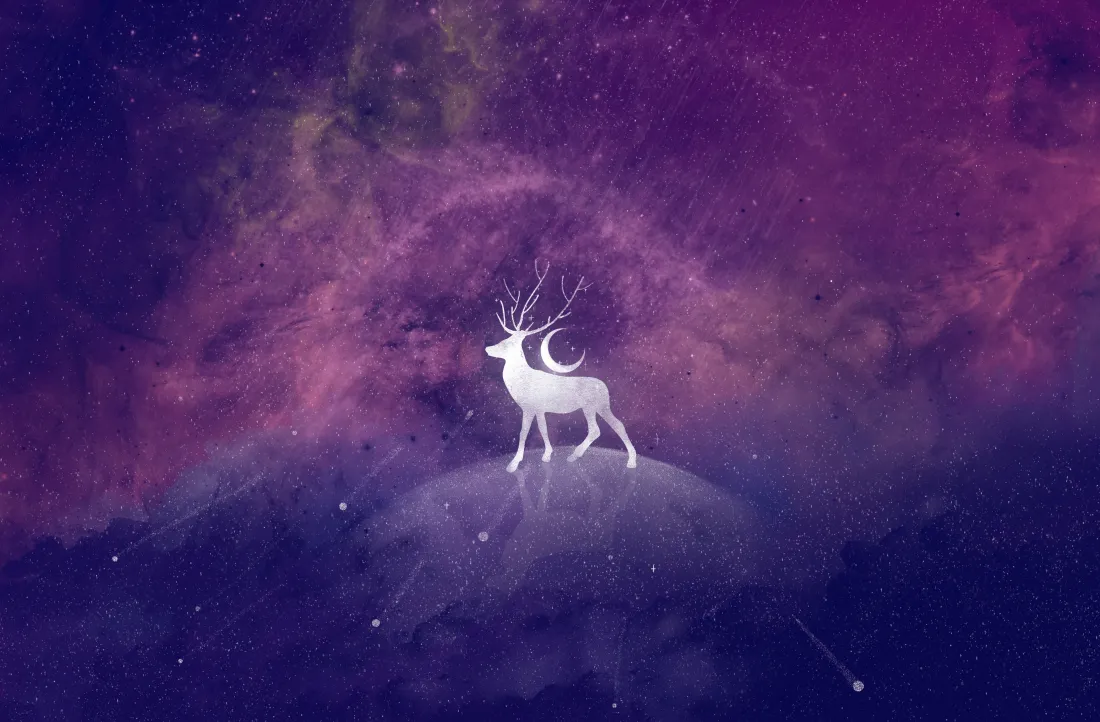 3k白鹿|梦幻星云星空背景图片 - 治愈系月亮插画「哲风壁纸」 3k白鹿|梦幻星云星空背景图片 - 治愈系月亮插画「哲风壁纸」