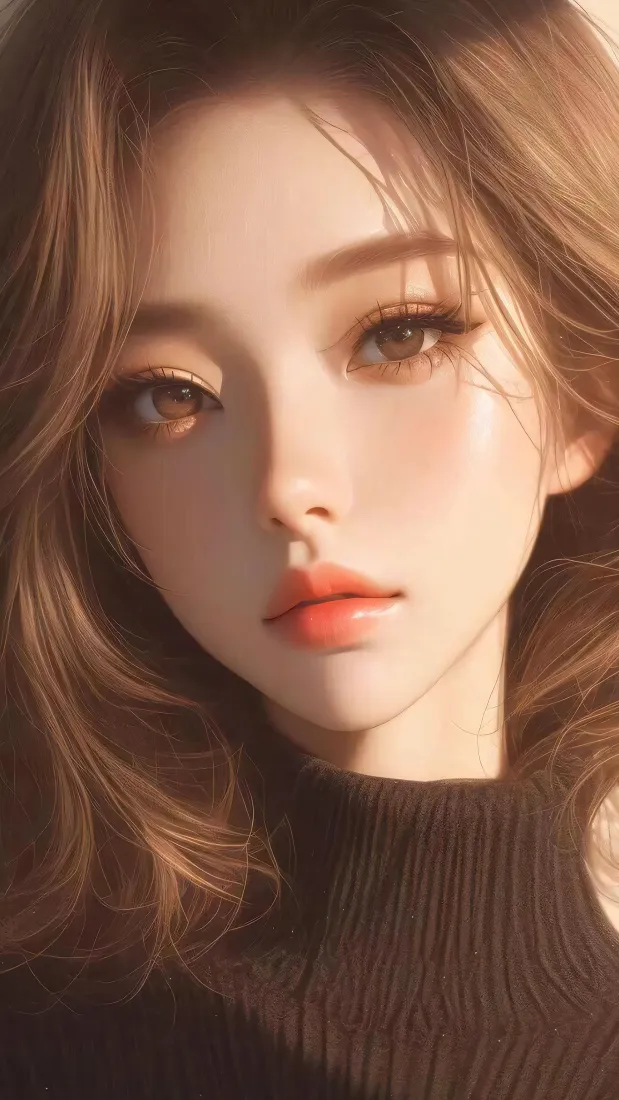 棕发美女手机壁纸|黑高领毛衣背景图片 - 温柔光影肖像「哲风壁纸」 棕发美女手机壁纸|黑高领毛衣背景图片 - 温柔光影肖像「哲风壁纸」