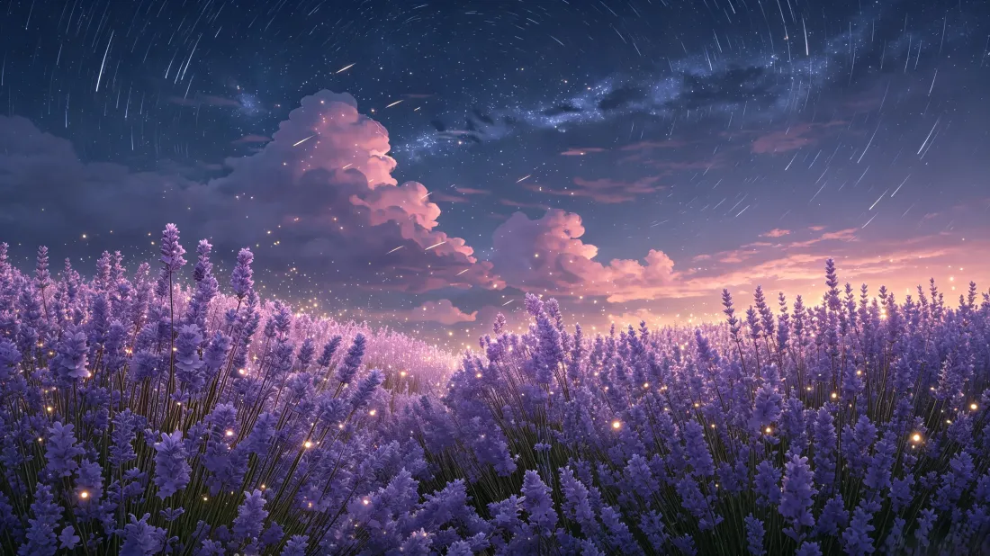 3k薰衣草花田壁纸|黄昏星空背景图片 - 粉云流星萤光浪漫风景「哲风壁纸」 3k薰衣草花田壁纸|黄昏星空背景图片 - 粉云流星萤光浪漫风景「哲风壁纸」