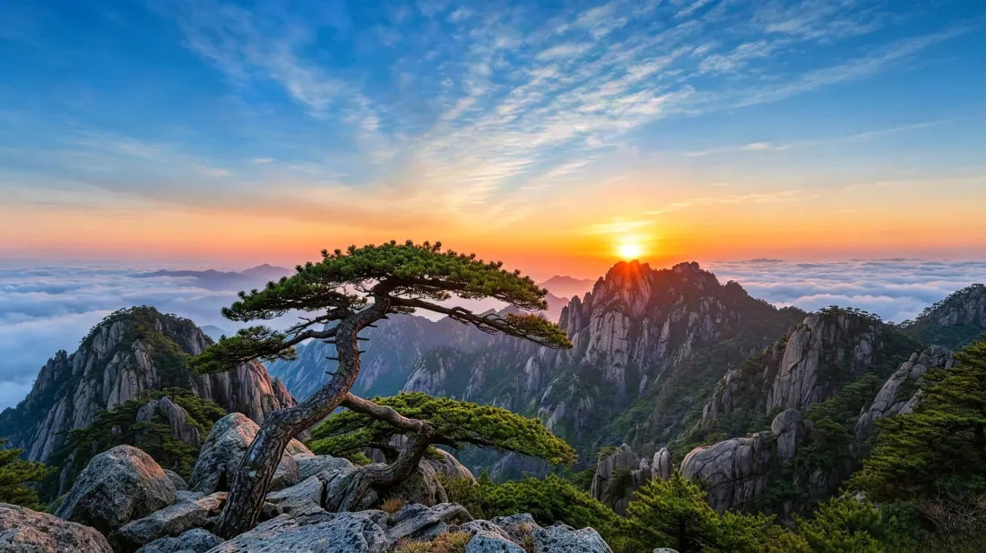 3k黄山迎客松壁纸|日出云海背景图片 - 奇峰峻岭自然风景「哲风壁纸」 3k黄山迎客松壁纸|日出云海背景图片 - 奇峰峻岭自然风景「哲风壁纸」