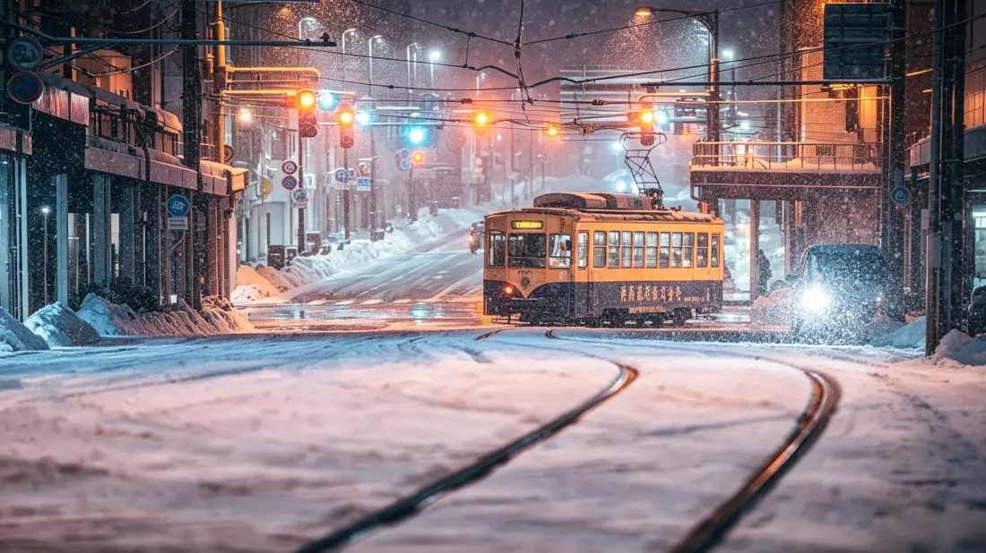 3k雪夜有轨电车壁纸|冬日街道背景图片 - 暖灯飘雪治愈街景「哲风壁纸」 3k雪夜有轨电车壁纸|冬日街道背景图片 - 暖灯飘雪治愈街景「哲风壁纸」