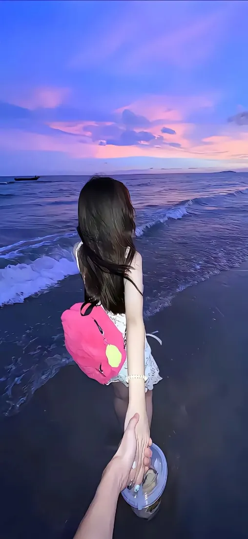 海边美女手机壁纸|牵手漫步背景图片 - 黄昏海滩度假「哲风壁纸」 海边美女手机壁纸|牵手漫步背景图片 - 黄昏海滩度假「哲风壁纸」