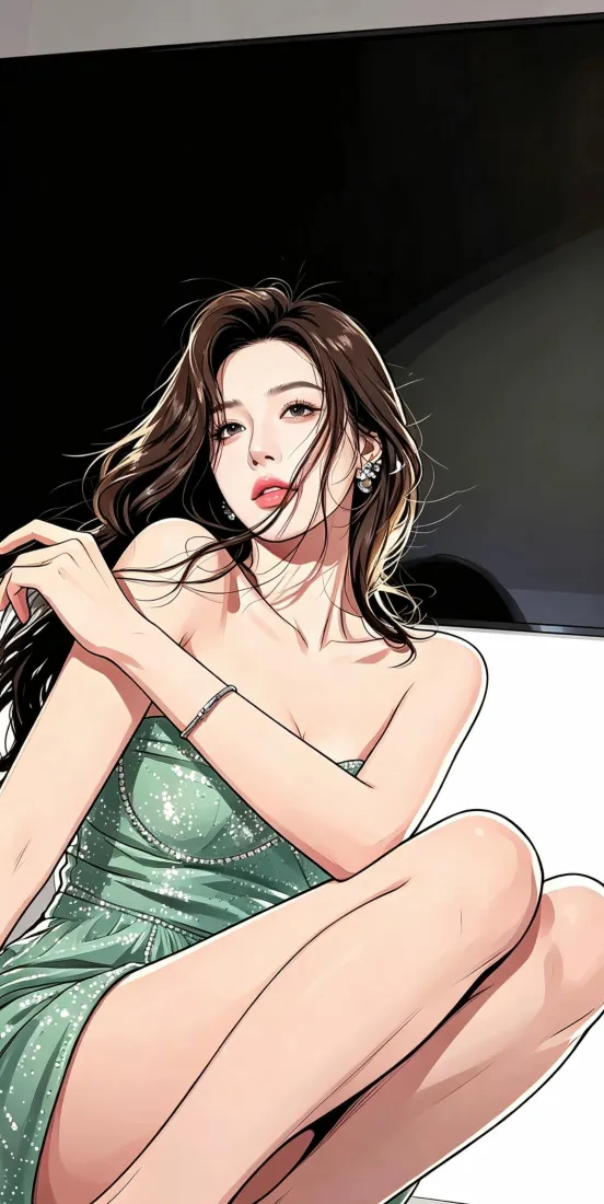 手绘美女手机壁纸|绿裙长发背景图片 - 氛围感人像「哲风壁纸」 手绘美女手机壁纸|绿裙长发背景图片 - 氛围感人像「哲风壁纸」