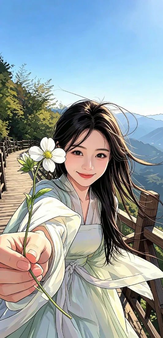 古风少女手机壁纸|山间栈道背景图片 - 递花浅笑清新治愈「哲风壁纸」 古风少女手机壁纸|山间栈道背景图片 - 递花浅笑清新治愈「哲风壁纸」
