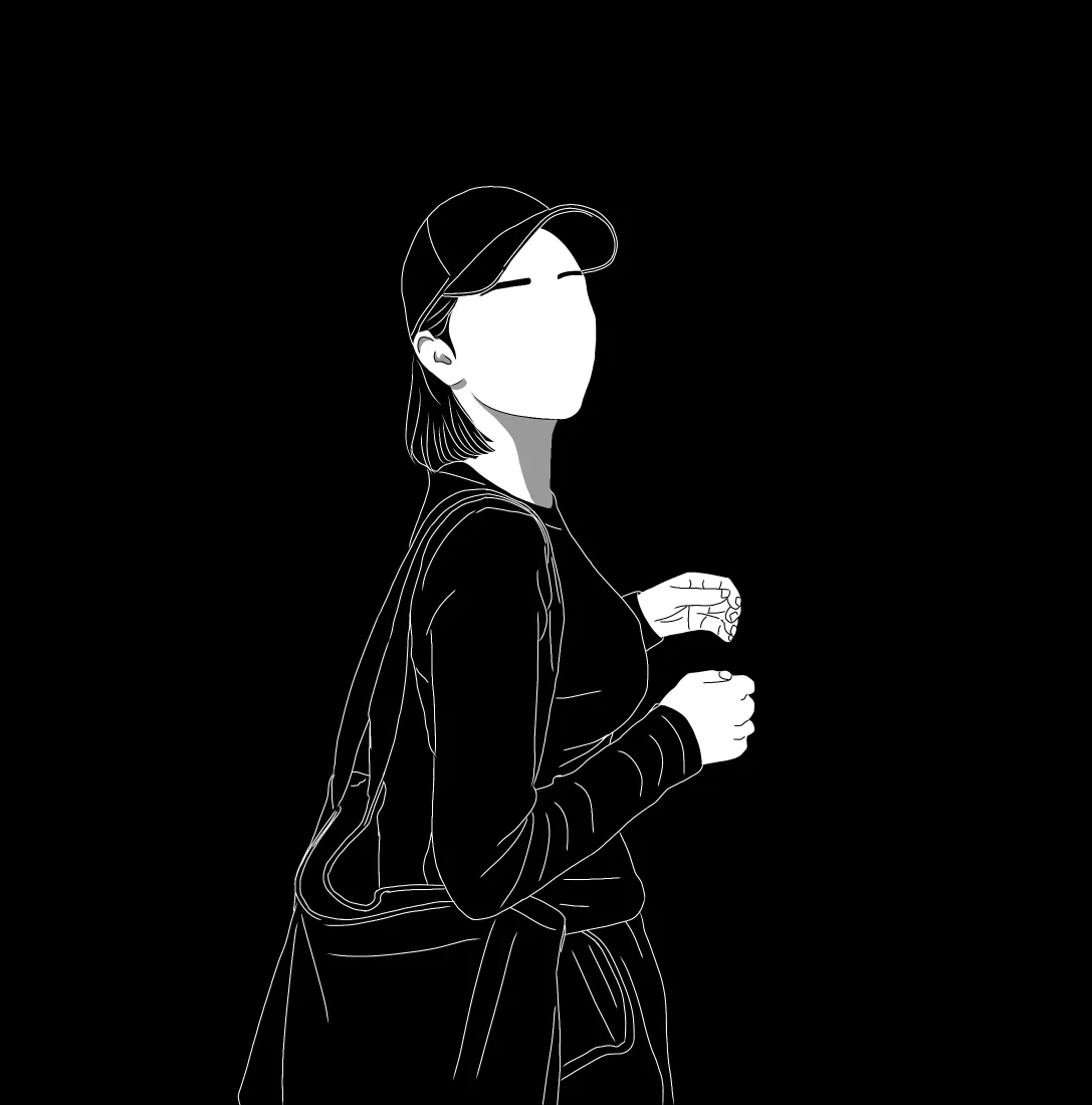戴帽女孩手机壁纸|线稿背景图片 - 黑白简约侧身人物插画「哲风壁纸」 戴帽女孩手机壁纸|线稿背景图片 - 黑白简约侧身人物插画「哲风壁纸」