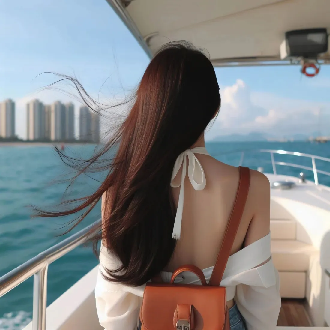 长发女生背影|游艇出游背景图片 - 海边度假「哲风壁纸」 长发女生背影|游艇出游背景图片 - 海边度假「哲风壁纸」
