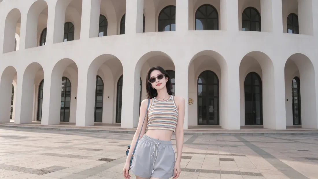 3k戴墨镜美女|白色拱廊建筑背景图片 - 休闲穿搭街拍「哲风壁纸」 3k戴墨镜美女|白色拱廊建筑背景图片 - 休闲穿搭街拍「哲风壁纸」