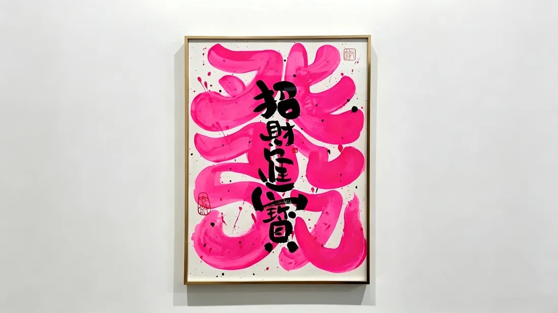 3k招财进宝书法|装饰挂画背景图片 - 粉色创意国潮「哲风壁纸」 3k招财进宝书法|装饰挂画背景图片 - 粉色创意国潮「哲风壁纸」