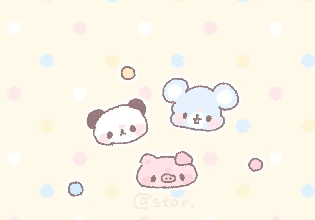 2kQ版小动物头像壁纸｜波点背景图片 - 软萌治愈「哲风壁纸」