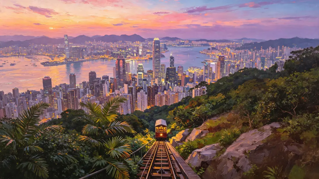 3k香港太平山缆车|维港黄昏背景图片 - 城市日落山景「哲风壁纸」 3k香港太平山缆车|维港黄昏背景图片 - 城市日落山景「哲风壁纸」