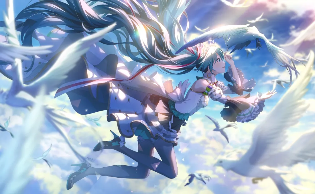 2k初音未来壁纸|天空飞翔背景图片 - 白翼飞鸟双马尾少女「哲风壁纸」 2k初音未来壁纸|天空飞翔背景图片 - 白翼飞鸟双马尾少女「哲风壁纸」