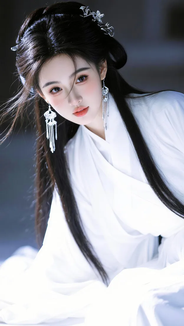 白衣古风美女手机壁纸｜清冷氛围感背景图片 - 汉服银饰「哲风壁纸」