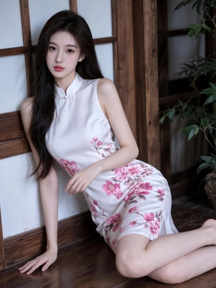 旗袍美女手机壁纸｜中式室内背景图片 - 优雅写真「哲风壁纸」