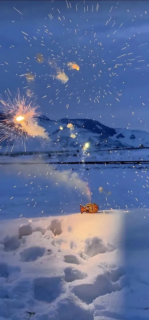 雪地小屋手机壁纸|冬夜雪景背景图片 - 烟花孔明灯「哲风壁纸」 雪地小屋手机壁纸|冬夜雪景背景图片 - 烟花孔明灯「哲风壁纸」