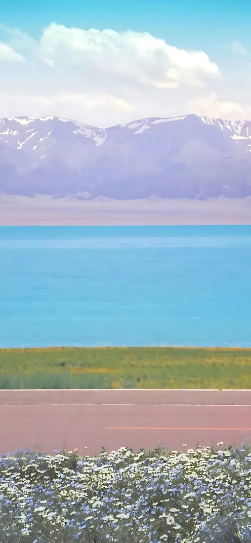 湖泊花海手机壁纸|蓝天雪山背景图片 - 清新自然风景「哲风壁纸」 湖泊花海手机壁纸|蓝天雪山背景图片 - 清新自然风景「哲风壁纸」
