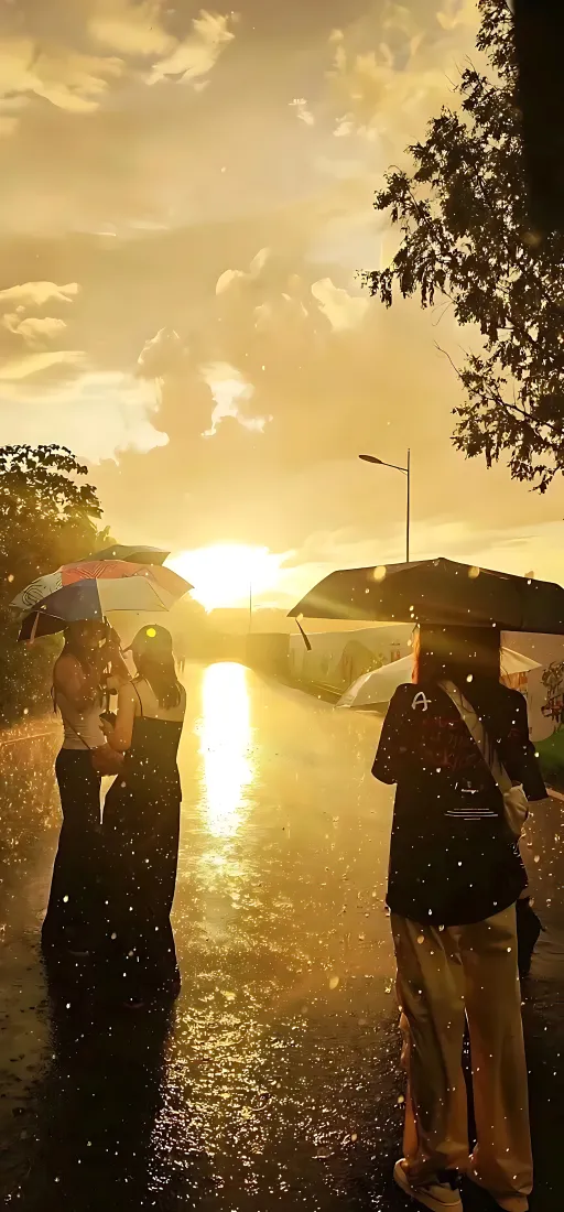情侣手机壁纸|黄昏雨景背景图片 - 河畔共伞落日氛围「哲风壁纸」 情侣手机壁纸|黄昏雨景背景图片 - 河畔共伞落日氛围「哲风壁纸」