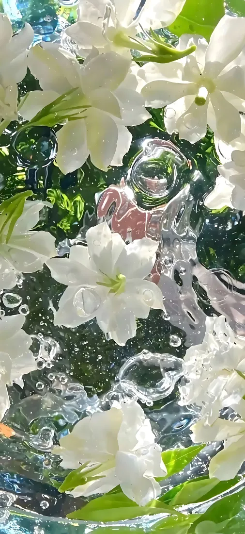 白色小花手机壁纸|清水气泡背景图片 - 绿叶清新「哲风壁纸」 白色小花手机壁纸|清水气泡背景图片 - 绿叶清新「哲风壁纸」